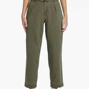 A New Day Women's High-Rise Tapered D-Ring Belted Ankle Pants Size 12 Cotton